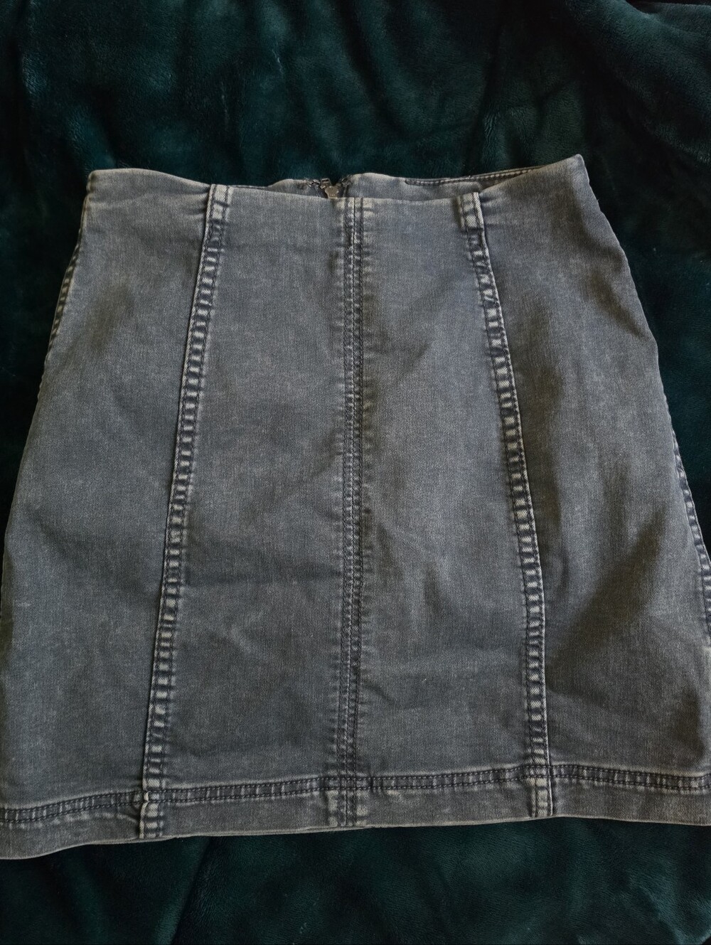 Free People Washed Charcoal Denim Panel Mini Skirt